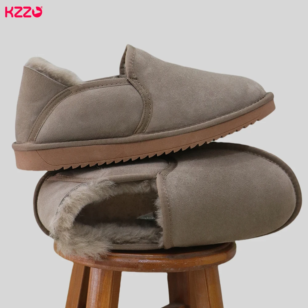 KZZO New Natural Waterproof Sheepskin Snow Boots for Women Winter Australia Mini Boots Fur Wool Lined Warm Snow Shoes Non-slip