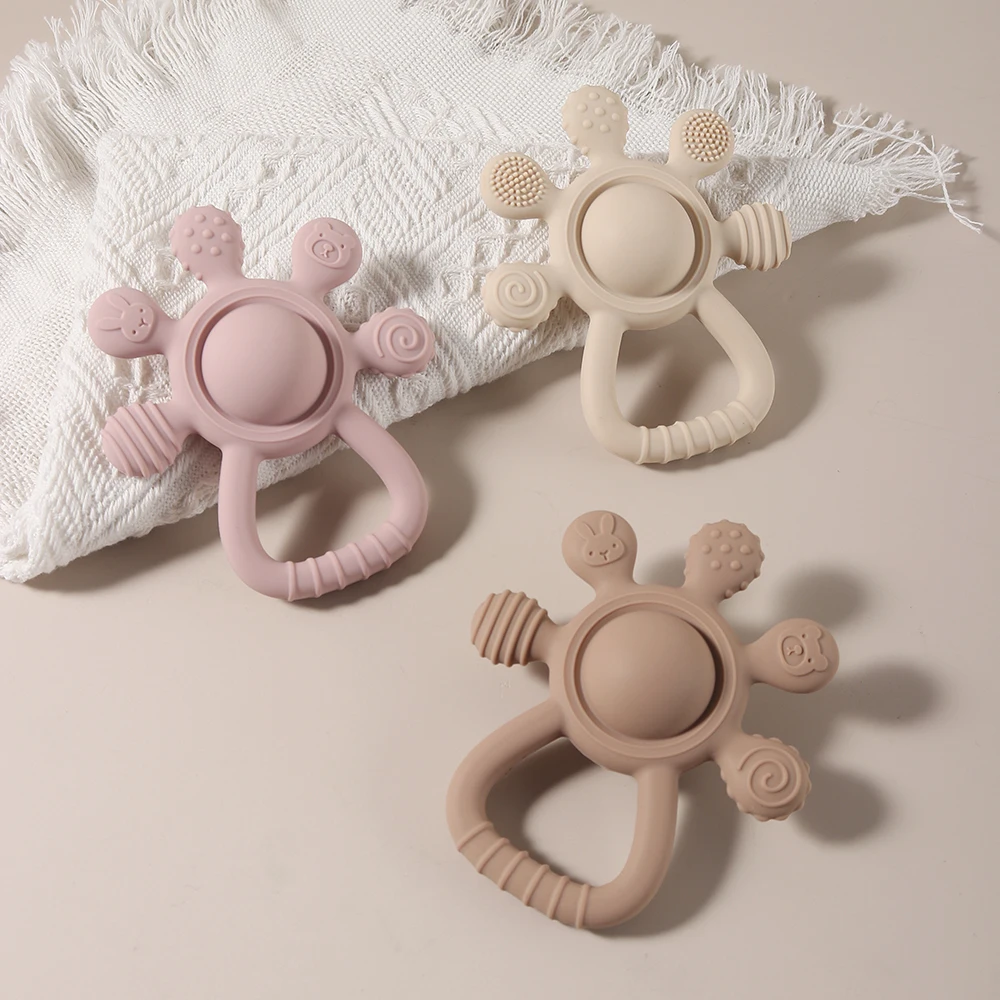 New Arrival Baby Hand Shape Teether Silicone Baby Rattle Teether Big Size Baby BPA Free Teether Toy