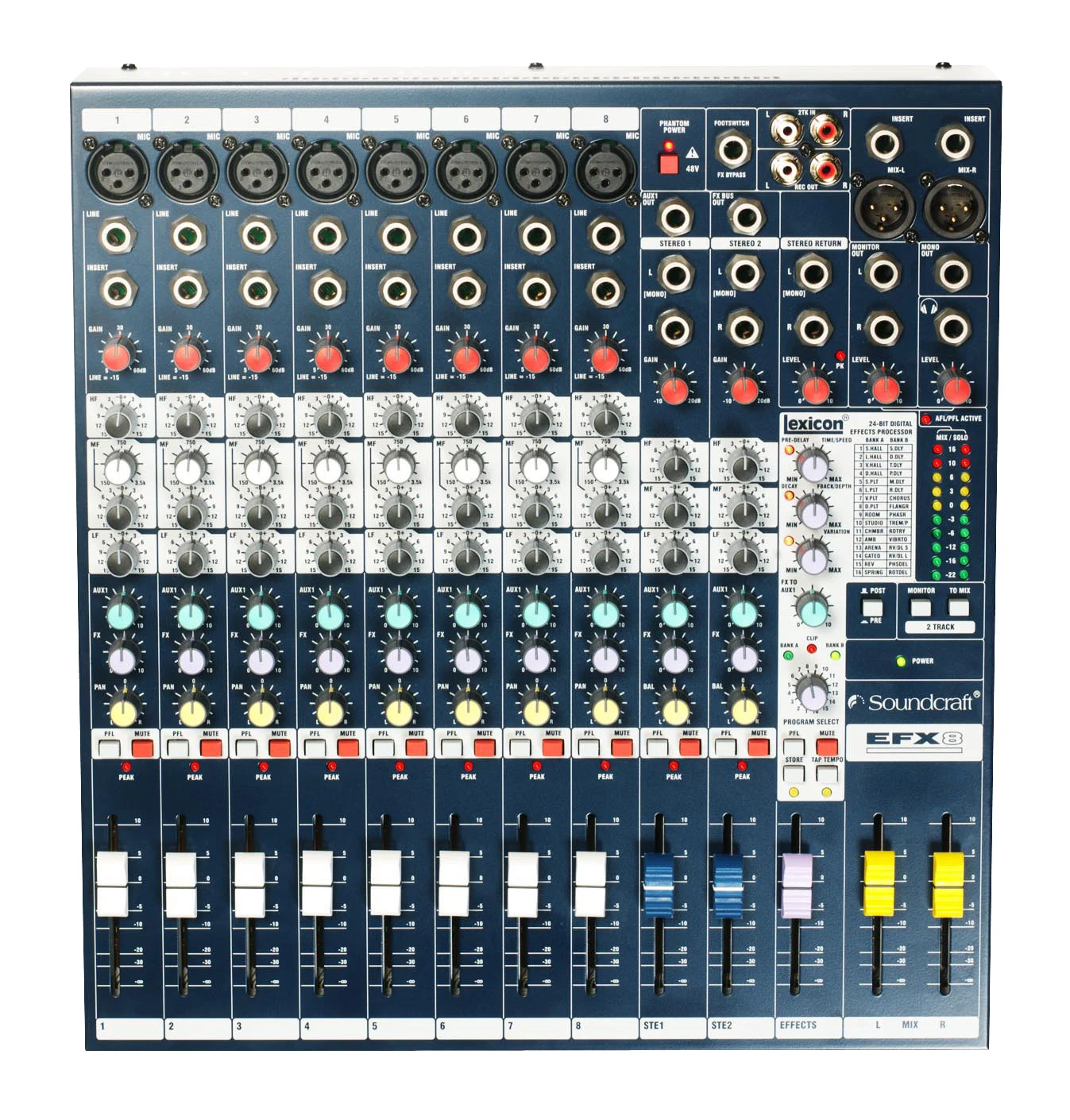 EFX8/12 Professional DJ Mixer USB Console Audio 8 Channel Multi-Purpose Audio Mixer for High-Performance