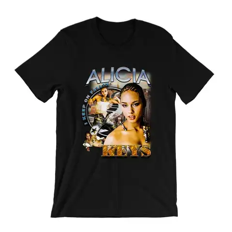 Alicia Keys I Keep on Fallin T-shirt nera in cotone di tutte le taglie C223