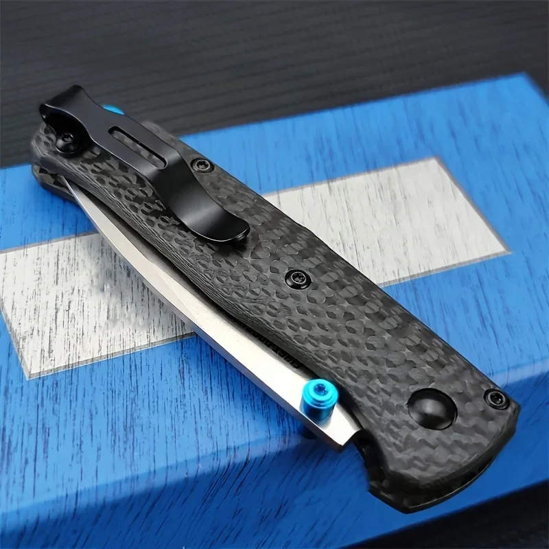 High Quality BM533 Folding Pocket Knife S90V Blade Carbon Fiber Handle Mini Outdoor Hiking Camping Kitchen Tool Multi Tool Knife