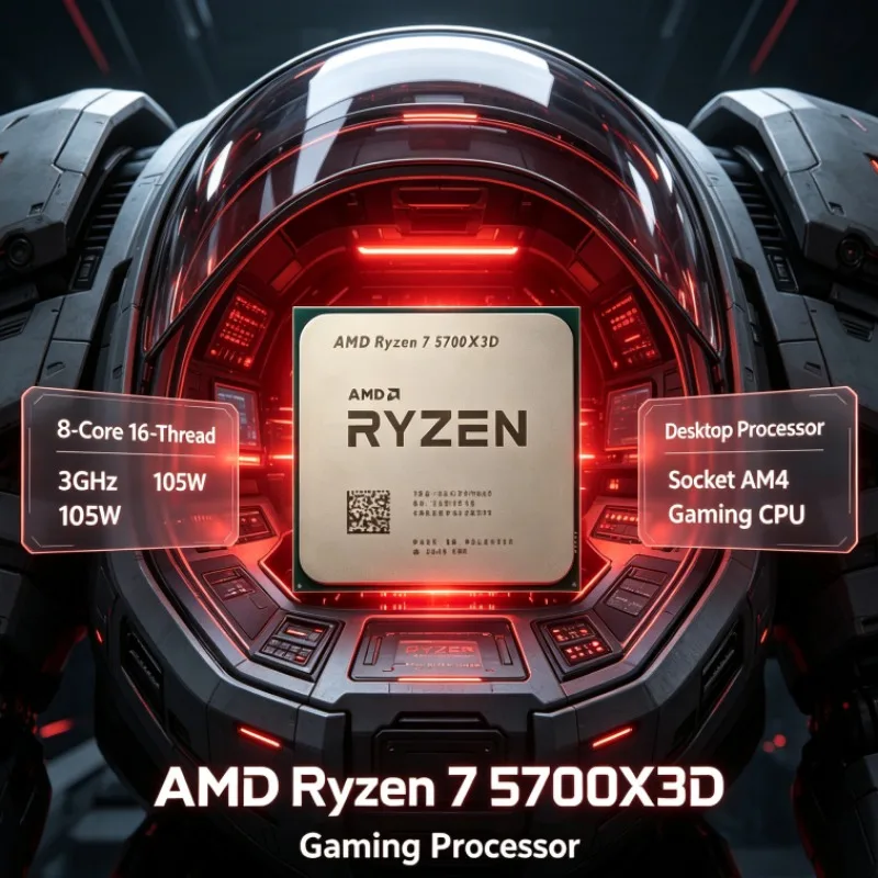 AMD Ryzen 7 5700X3D DDR4 Desktop CPU 8-Core 16-Thread 3.0GHz Up to 4.1GHz 105W Socket AM4 Processor