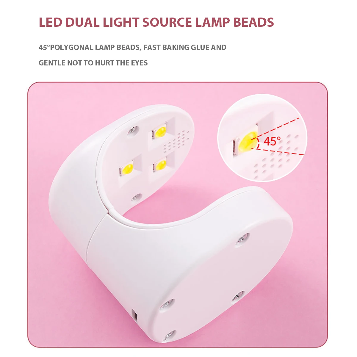 โคมไฟทำเล็บ LED ขนาดเล็กพร้อมเซนเซอร์อัจฉริยะ, โคมไฟอบเล็บแบบพกพาเครื่องบำบัดแสงเล็บ