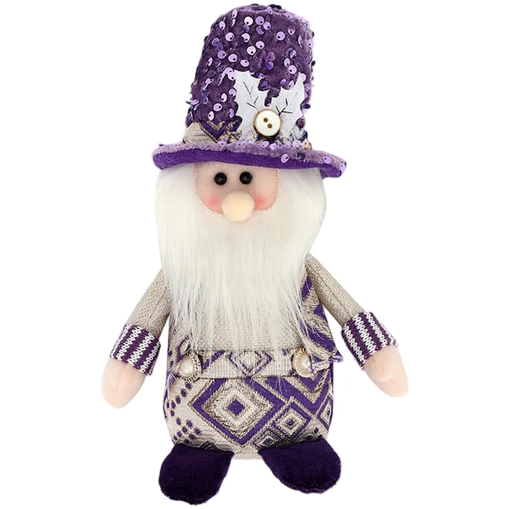 

Purple christmas and Santa Claus Figure for Tabletop and Window Use Creating Festive Ambiance Christmas Holiday Decoration