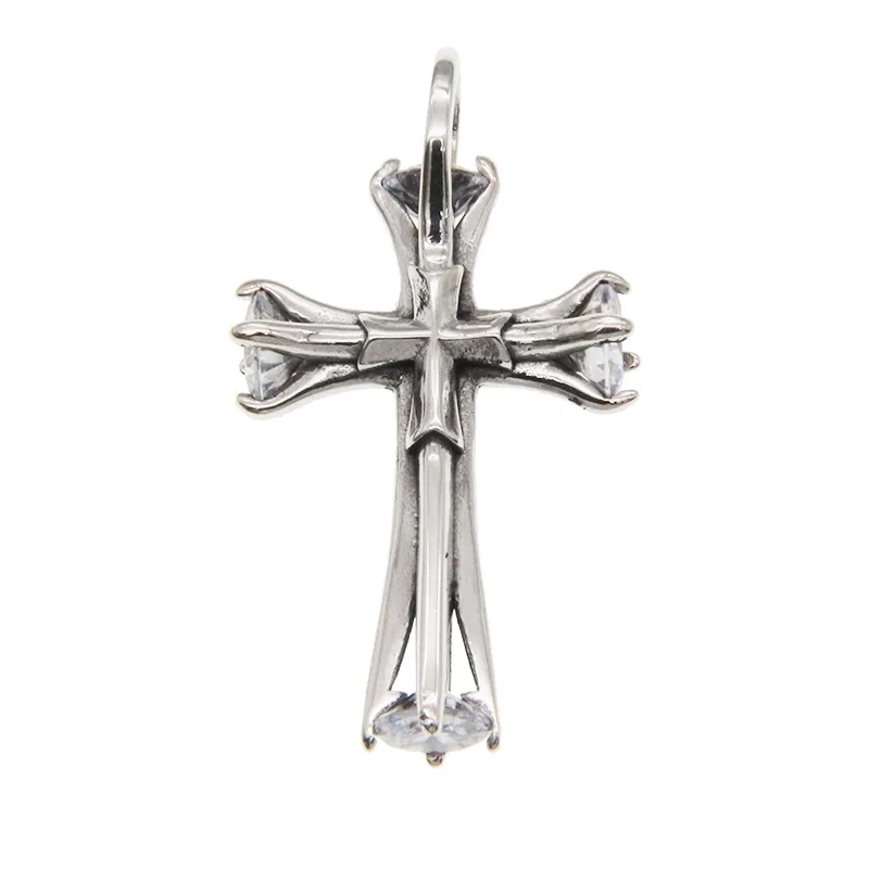 S925 Sterling Silver Charms Pendants for Women Men New Fashion Cross Inlay Zircon Personality Couple Jewelry