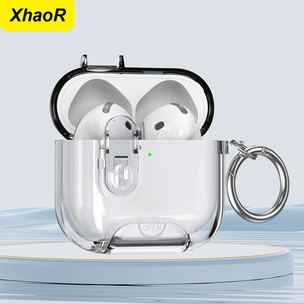 Transparente Secure Lock Kopfhörer Abdeckung Für Airpods Pro 2 4, Stoßfest Mit Schlüsselbund Telefon Halter Reinigung Zubehör Funda