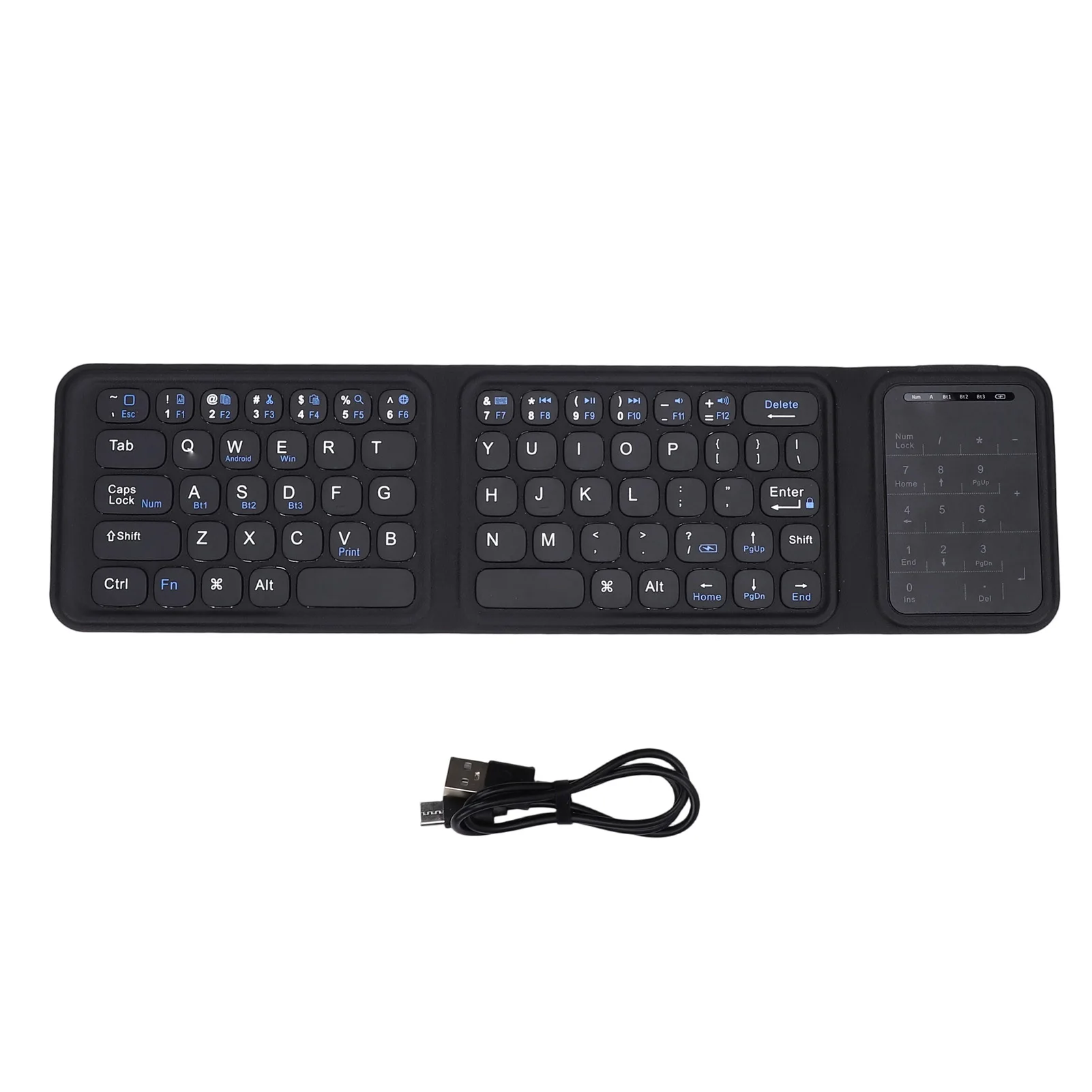 

Foldable Keyboard Foldable Keyboard with Touchpad Full Size Keys Portable Travel 3 Fold Size Large Trackpad for Laptop PC