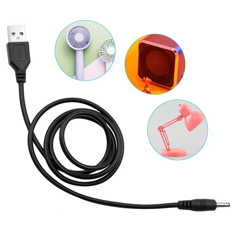 Cable de carga de altavoz pequeño con orificio redondo, cable de alimentación de 5v, 3,5, USB a dc3.5 x 1,35mm