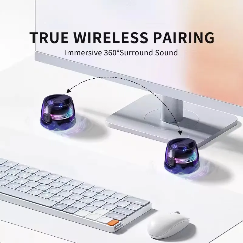 Minialtavoz inalámbrico G100 con Bluetooth, reproductor de música portátil con Subwoofer para deportes al aire libre, RGB, Mini Subwoofer ESTÉREO