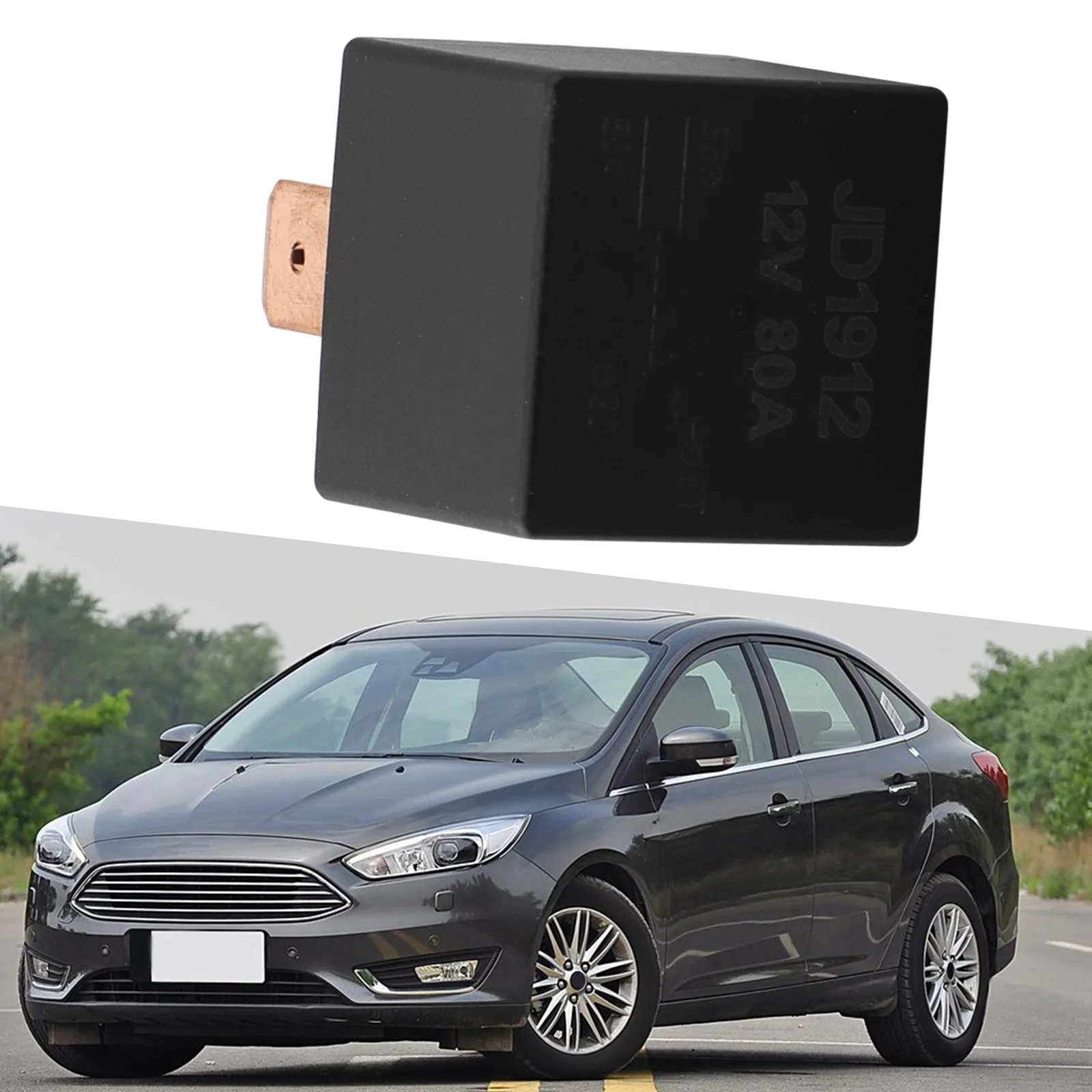 

Waterproof Heavy Duty Relay 4Pin DC 24V 12V 80A JD1912 Automotive Car Relay For Automatic Control Device Three-clamp Connection