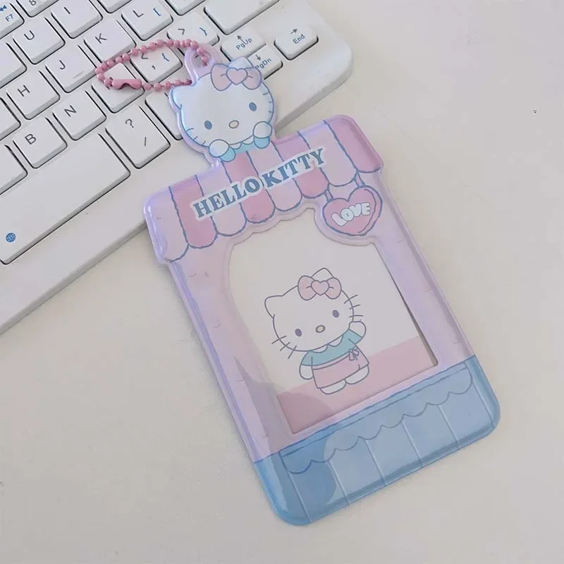 ألبوم صور Miniso Sanrio قلادة كم واقي ، مرحبا كيتي My Melody Kuromi أزياء لطيفة ، ألبوم صور 3 "، هدية للفتيات