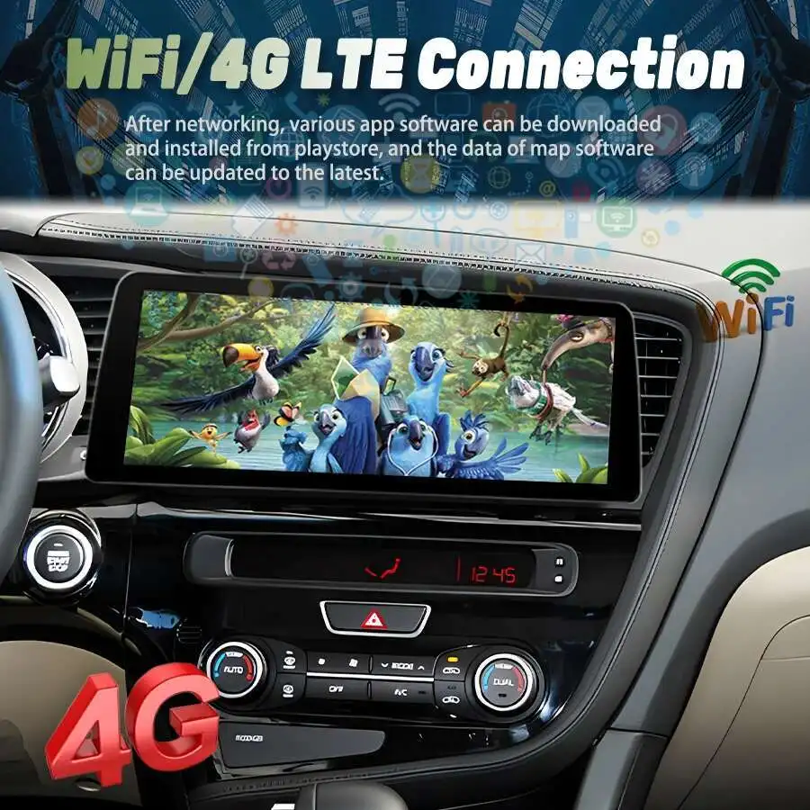 12,3 zoll Breiten Bildschirm Android 14 Auto Video Player 2Din Radio Stereo Für KIA OPTIMA K5 2014 2015 GPS multimedia Carplay Kopf Einheit
