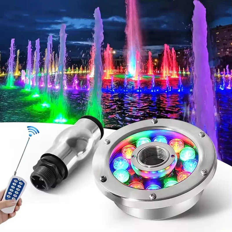 bocal de agua para danca musical led rgb cor de aco sem pintura temperatura branca branco quente rgb ip68 12w 24w 12v 24v 24v 01