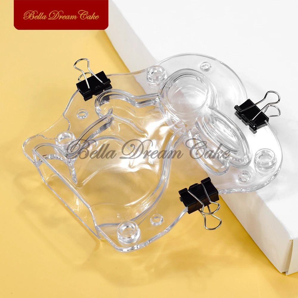 2pcs/set 3D Easter Bunny Design Plastic Chocolate Mold Rabbit Mousse Mould DIY Candle Plaster Model Cake Tools Kitchen Bakeware