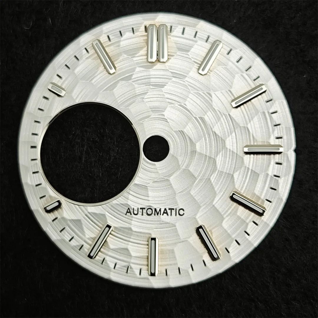 28.5 مللي متر ساعة الطلب NH35 الطلب الأخضر مضيئة ساعة وجوه ساعة اكسسوارات استبدال أجزاء لحركة NH38