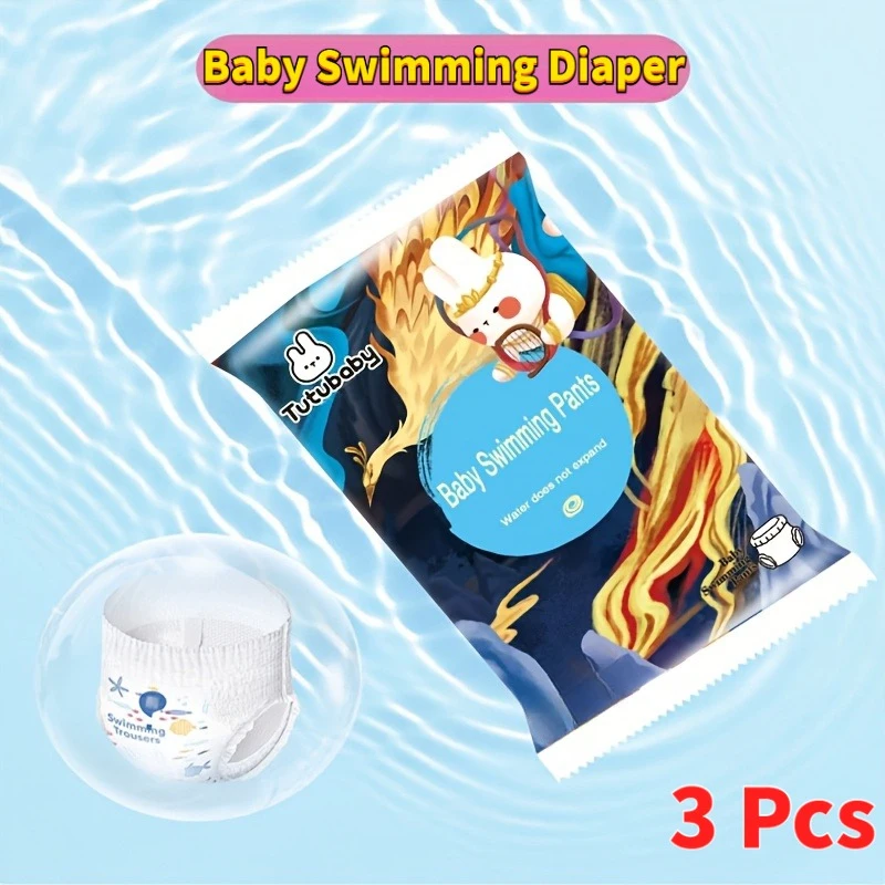 27lbs+ 18kg+ Size XXL/6 3Pcs Diapers Baby Disposable Waterproof Infant Swimming Pants  Leak Proof Independent Packaging  Hygieni