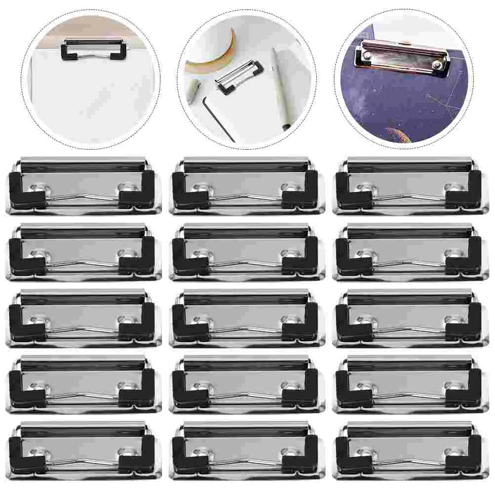 18 Pcs Folder Clip File Organizer Clips Binder Bulk Office Binders Large Business for Teacher Paper Clamps Black