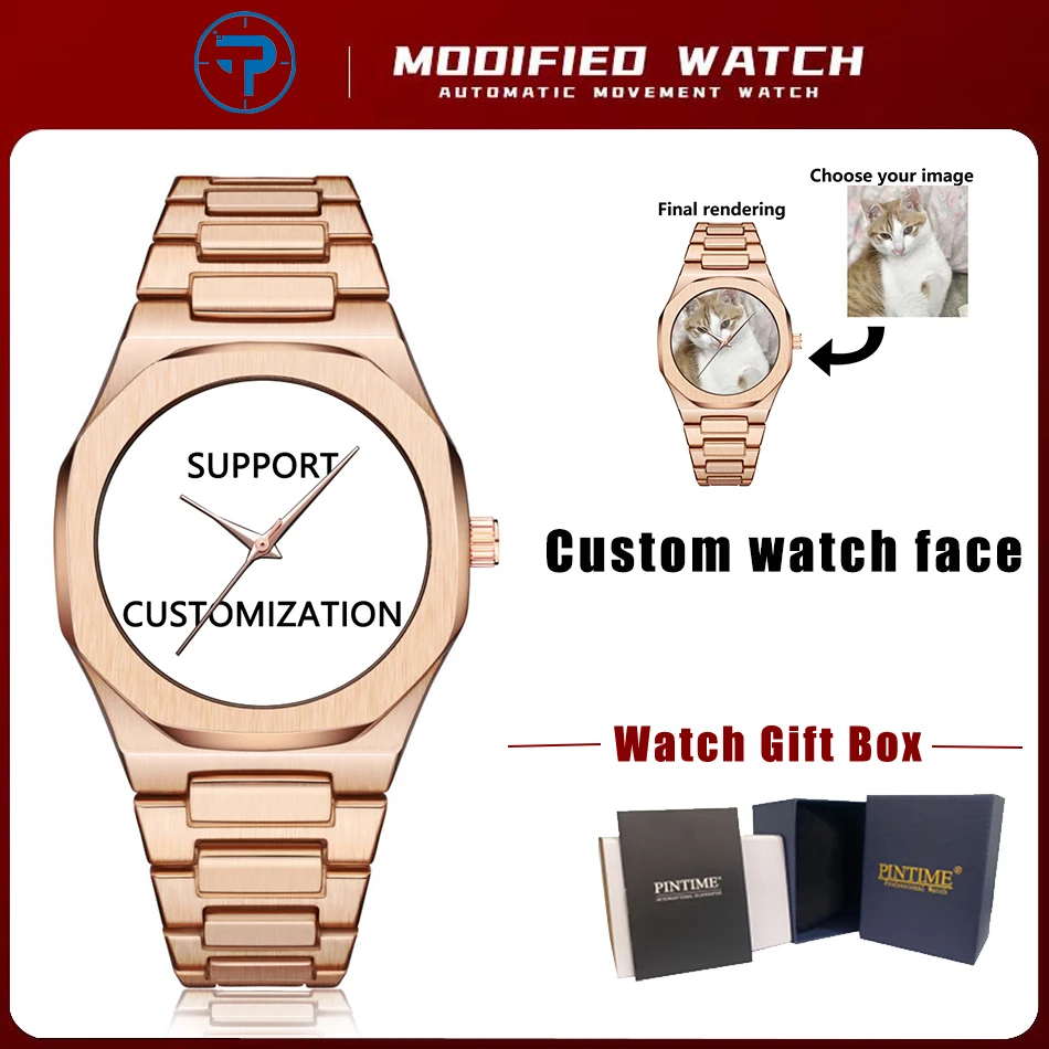 Custom Quartz Watch Silver Men's Wristwatch Water-Resistant and Luminous Features Classic Fashion Timepiece Personalised Gift