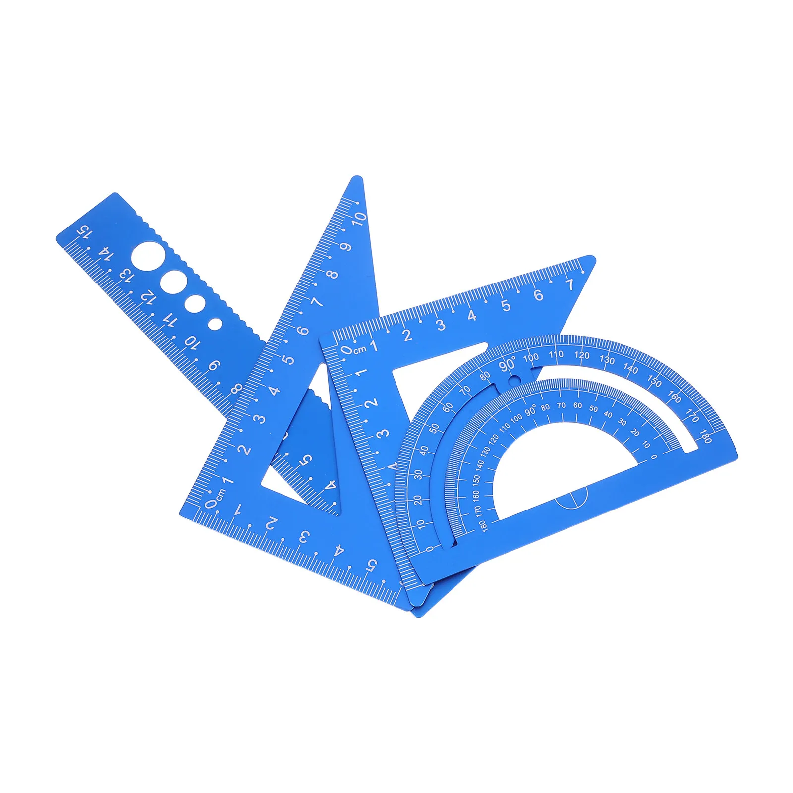 Aluminum Alloy Geometry Set Protractor Triangle Ruler Drafting Math Tools for Students Engineers