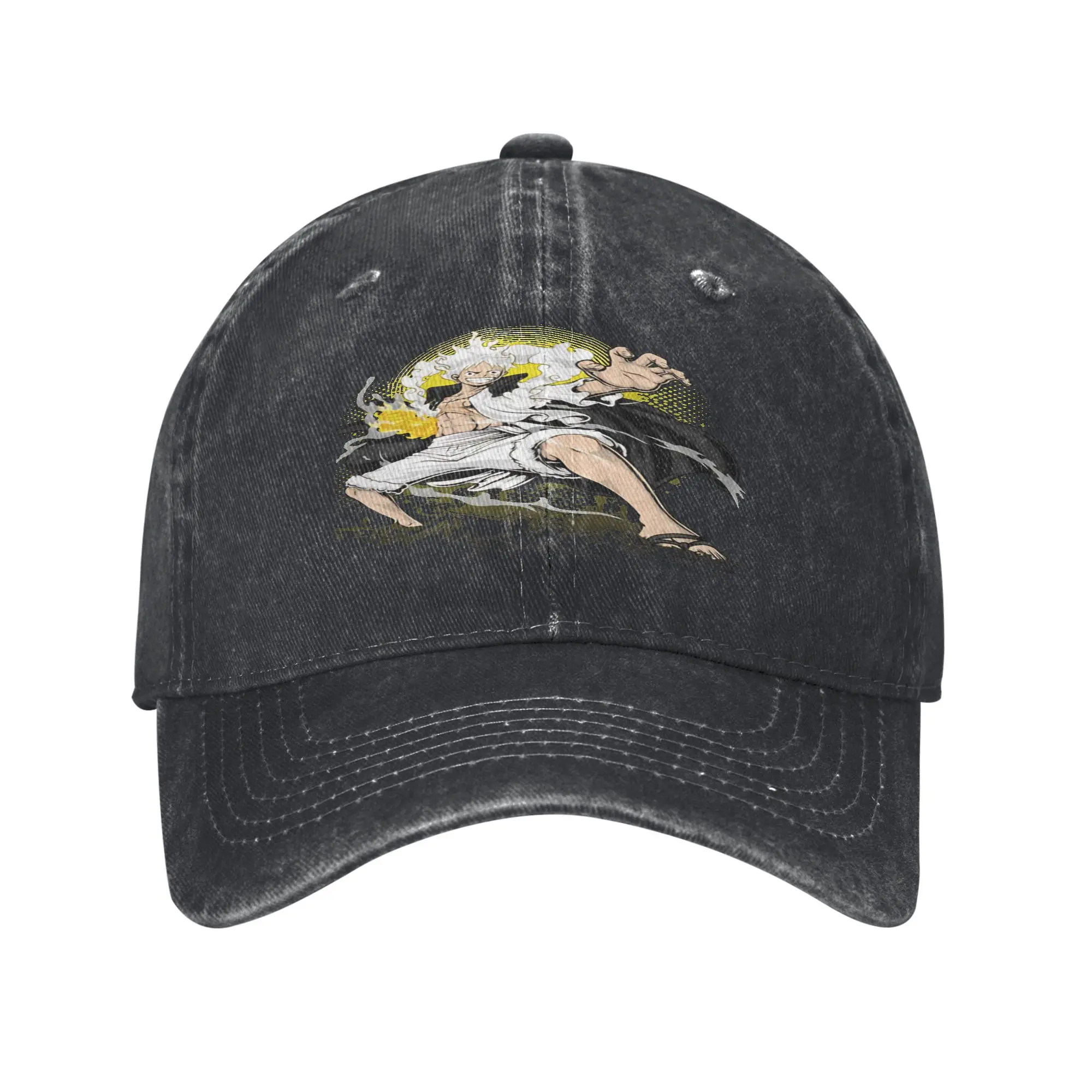 Luffy Mehrfarbige Mütze mit Schirm für Damen, Luffy Gear 5, coole personalisierte Visierschutzmützen