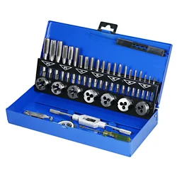 32 PCS Tap and Die Set Metric Wrench Cut M3-M12 Hand Threading Tool Tungsten Carbide Tap Die Screw Thread Making Tool Bit Set