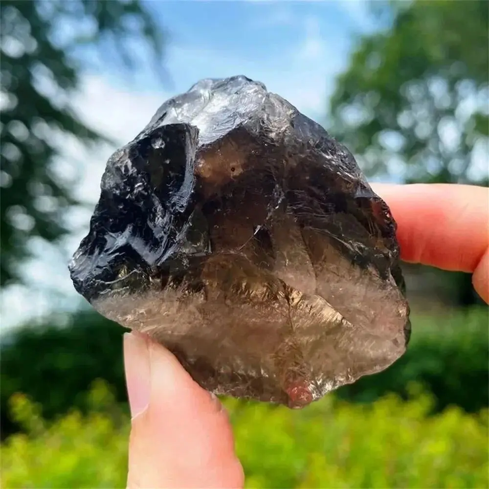 Natural Smoky Quartz Raw Stone Mine Tea Crystal Original Rock Mineral Gem Specimen Healing Reiki Magic Eliminate Magnetism - view 5