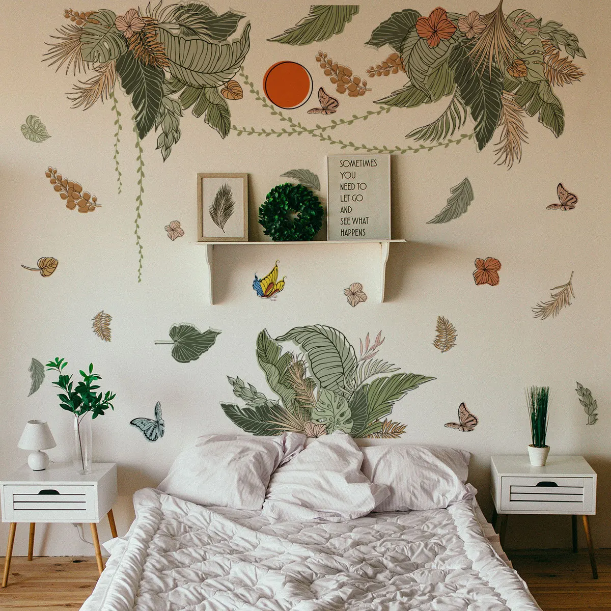 

Bohemian Mismatched Line Art Wall Decals - Abstract Geometric Stickers for Eclectic Home & Shop Decor