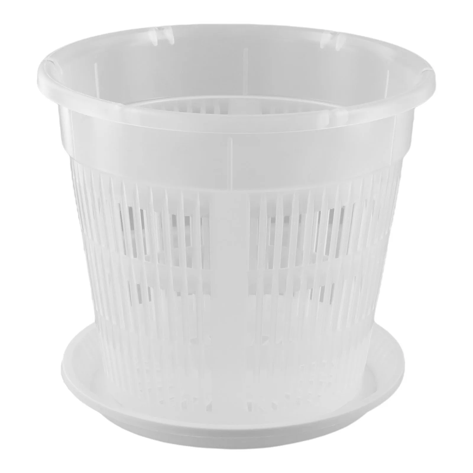 Flower Pot With Saucers Clear Flower Pot Indoor Decor Multiple Uses Stable Saucers Drainage Holes Indoor Plants