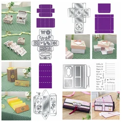 3D Roll-Up Treat Boxes Cutting Dies And Stencils 3D Prism Treat Boxes Metal Die Cuts For DIY Scrapbooking Album Card Making