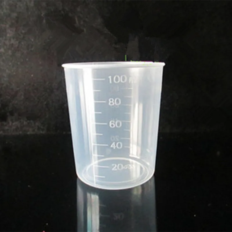 New 100ml Transparent Laboratory Scale Measuring Cup Thickened Food-Grade Transparent Plastic Sampling Sub-Packing Tools1pc