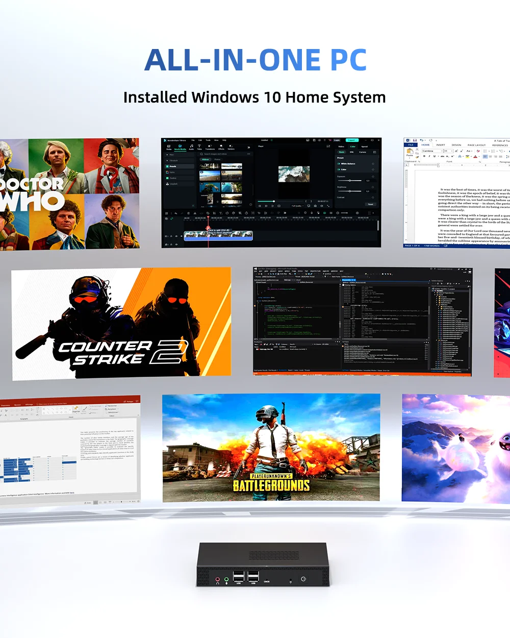 Мини-ПК TexHoo, Win 10 Pro, твердотельный накопитель 8 ГБ DDR3L 512 ГБ, двухдиапазонный Wi-Fi + BT, портативный ПК Intel i7 3520M ITX, офисный мини-компьютер 4K при 60 Гц