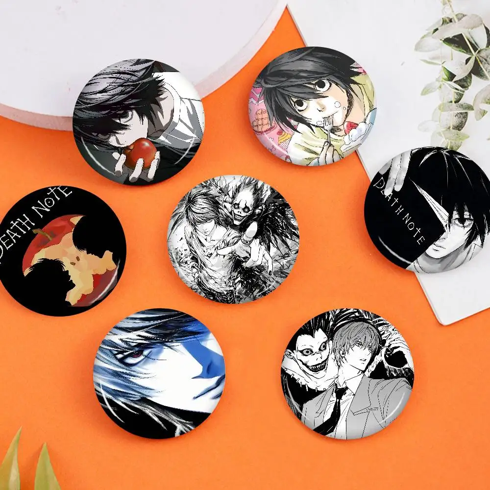 Anime D-Death note Creative Pins Funny Faces Round Snap-in Brooch Badge Backpack Hat Accessories Jewelry Gifts