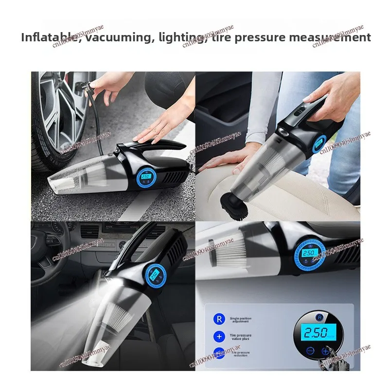 Vacuum Cleaner Lighting Tire Pressure Measurement Multi-function Portable Inflatable Pump