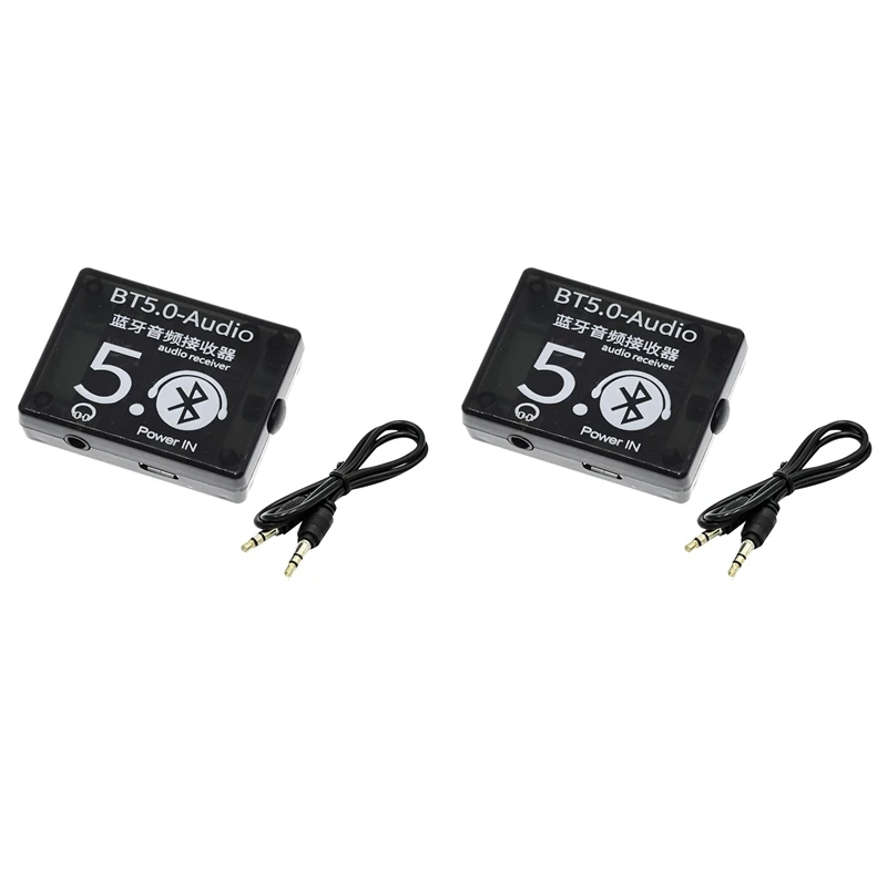 Hot 2X BT5.0 Audio Receiver MP3 Bluetooth Decoder Lossless Speaker Audio Amplifier Board With Case+AUX Audio Cable DC3.7-5V