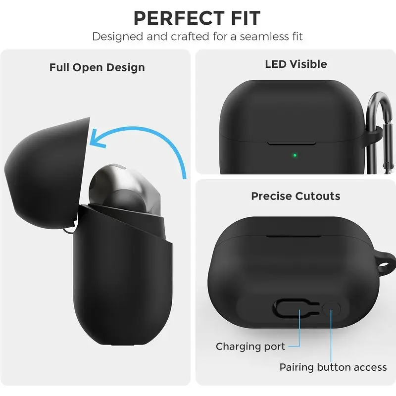 Soft Case for Samsung Galaxy Buds 3/Buds 3 Pro/Buds 3 FE Liquid Silicone Earphone Cover For Women Galaxy Buds3/Pro/FE With Hooks