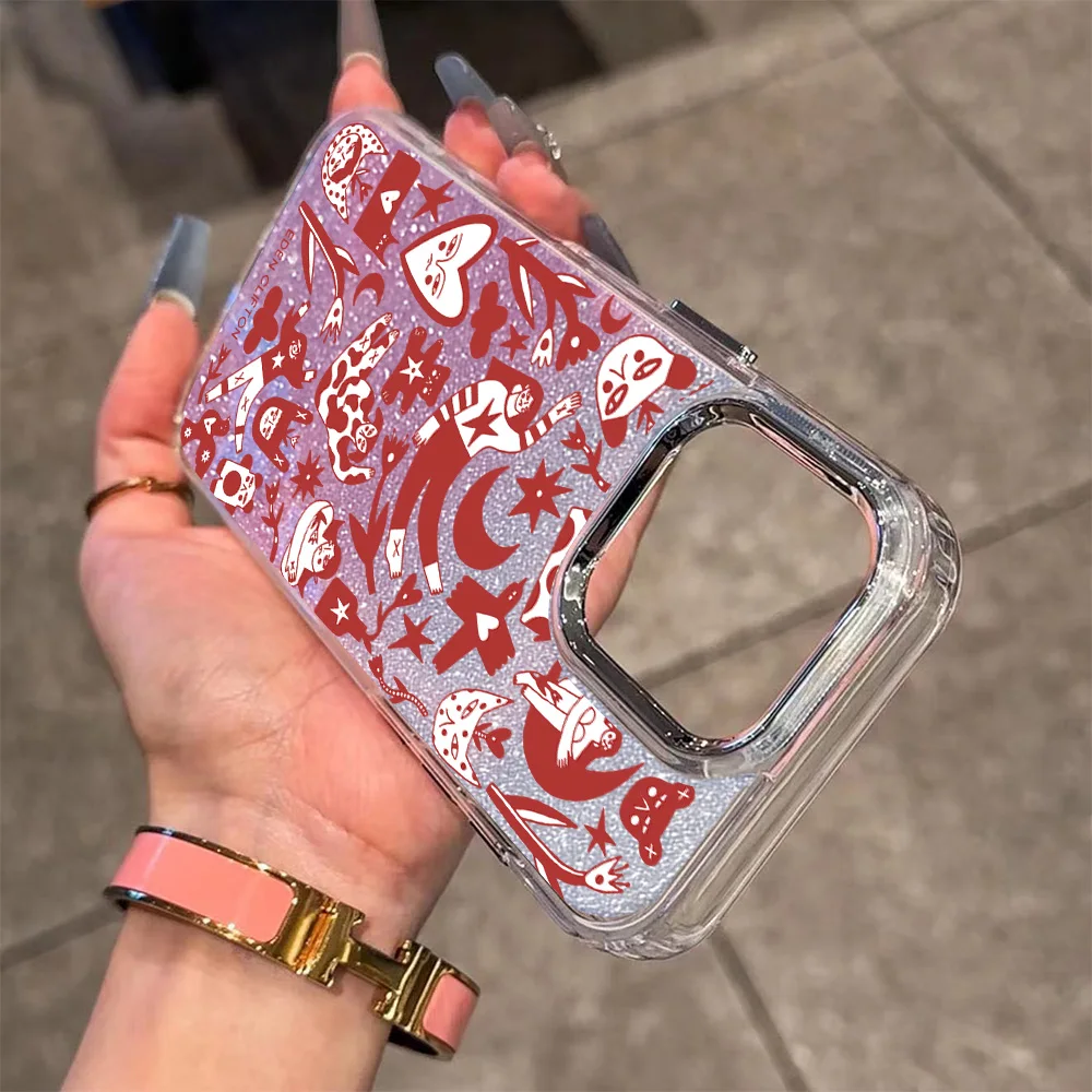 Casing Ponsel Transparan Berlapis Stiker Seni untuk OPPO Reno2 Reno4 Reno5 Reno6 Reno8 Reno11 Reno12 Reno13 Z T F Pro 4G 5G