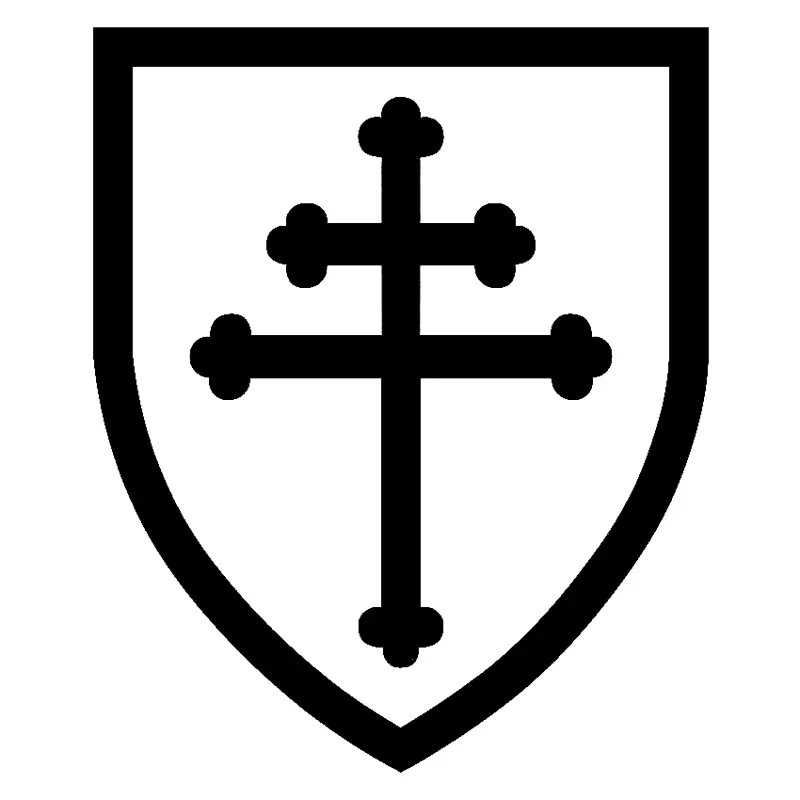 Car Sticker Lorraine Cross Creative PVC Car Decoration Accessories Applique Waterproof Cover Scratch Black/White,16cm*13cm