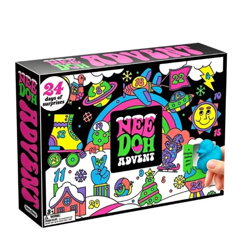 2026 NeeDoh Stress Relief Toy 3D PVC Fidget Doll Advent Calendar Christmas Countdown Calendar Surprise Box New Year Holiday Gift
