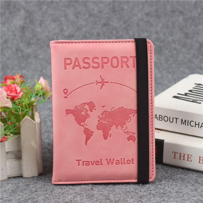 Fashion Passport Cover Laser Engarved Name Travel Wallet Custom Name Passport Holder Elastic Strap Case for Passports