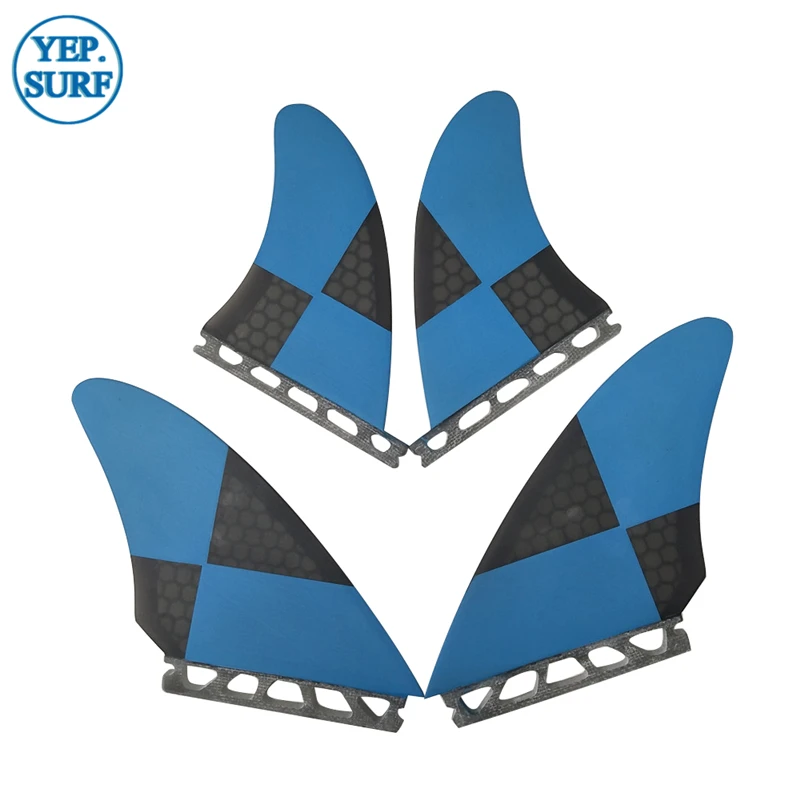 Surfboard Fins UPSURF FUTURE Fins Quad Fin Set Blue Color Surf Fins Honeycomb In Surfing Board 4pcs per set Surf Accessories