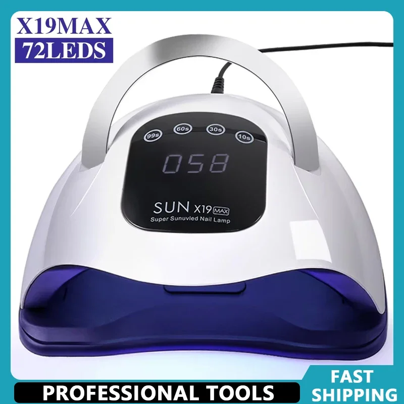 

72LED UV Nail Art Lamp Professional High Power Nail Dryer with Sensor Fast Curing Gel Nail Polish Drying Lamp Nail Salon Tools