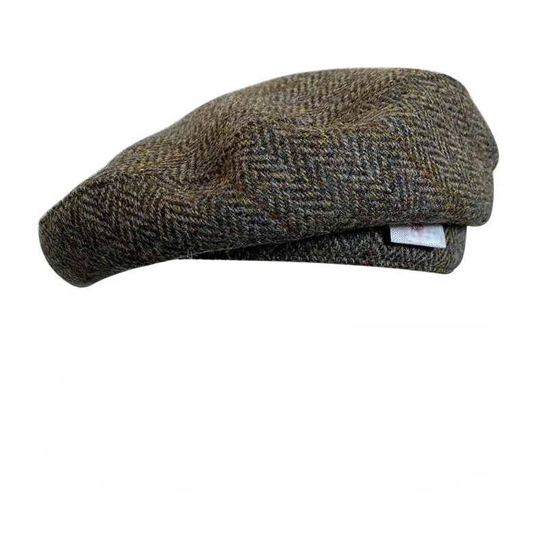 

Шерстяной осенне-зимний берет в клетку тартан, универсальная шляпа художника в стиле ретро, кепка газетчика в уличном стиле, модная шляпа с тыквой