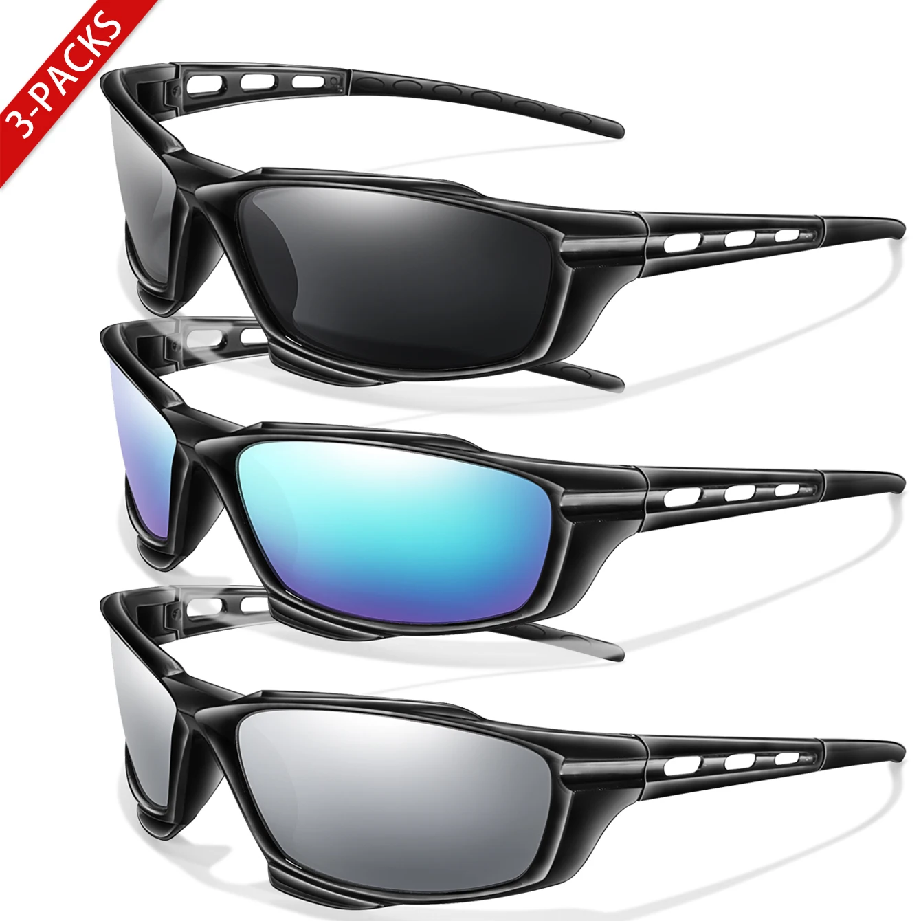 Polarisierte Sonnenbrille, Sport, Fahrrad, MTB, Radfahren, Brillen, Herren und Damen, klassische winddichte Schutzbrille für Fahrrad, Angeln, ohne Box