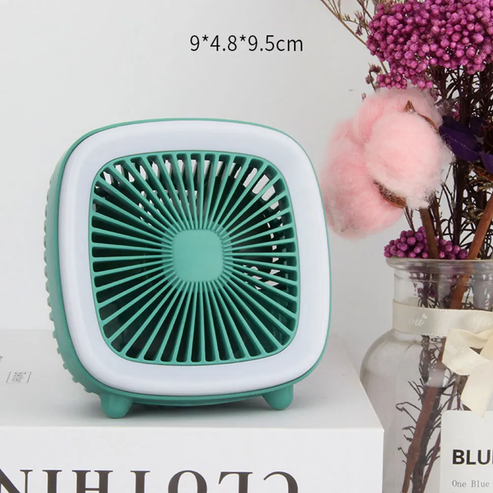 

Usb 2 In 1 Reading Lamp Desk Led Fan Table Lamp Multifunctional Portable Mini Fan Green Creative Cooling Light For Study