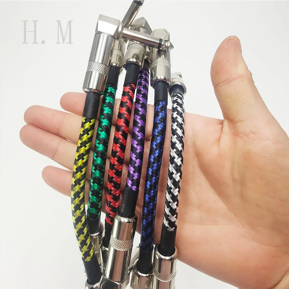 6 Buah/Set Kabel Patch Datar Pedal Efek Gitar 6.35 Kabel Koneksi Efek Monoblock Kabel Monoblock Terlindung 15 Cm