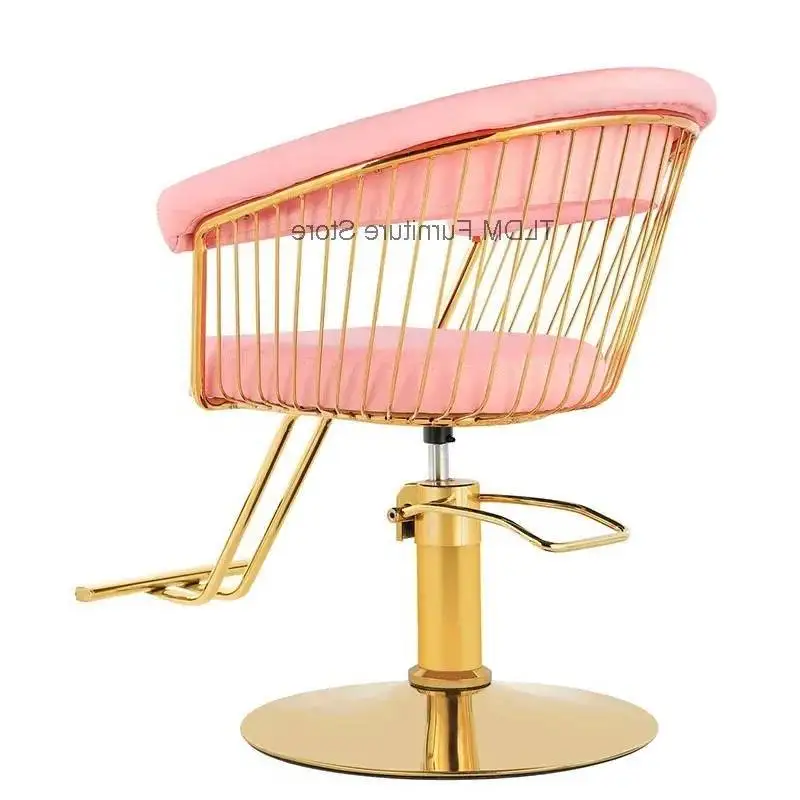 Vintage Hair Barber Chair Toilet Luxury Wheel Offer Hairdresser Pink Cut Makeup Reclining Adjustable Siege Tattoo Cosmetic Salon