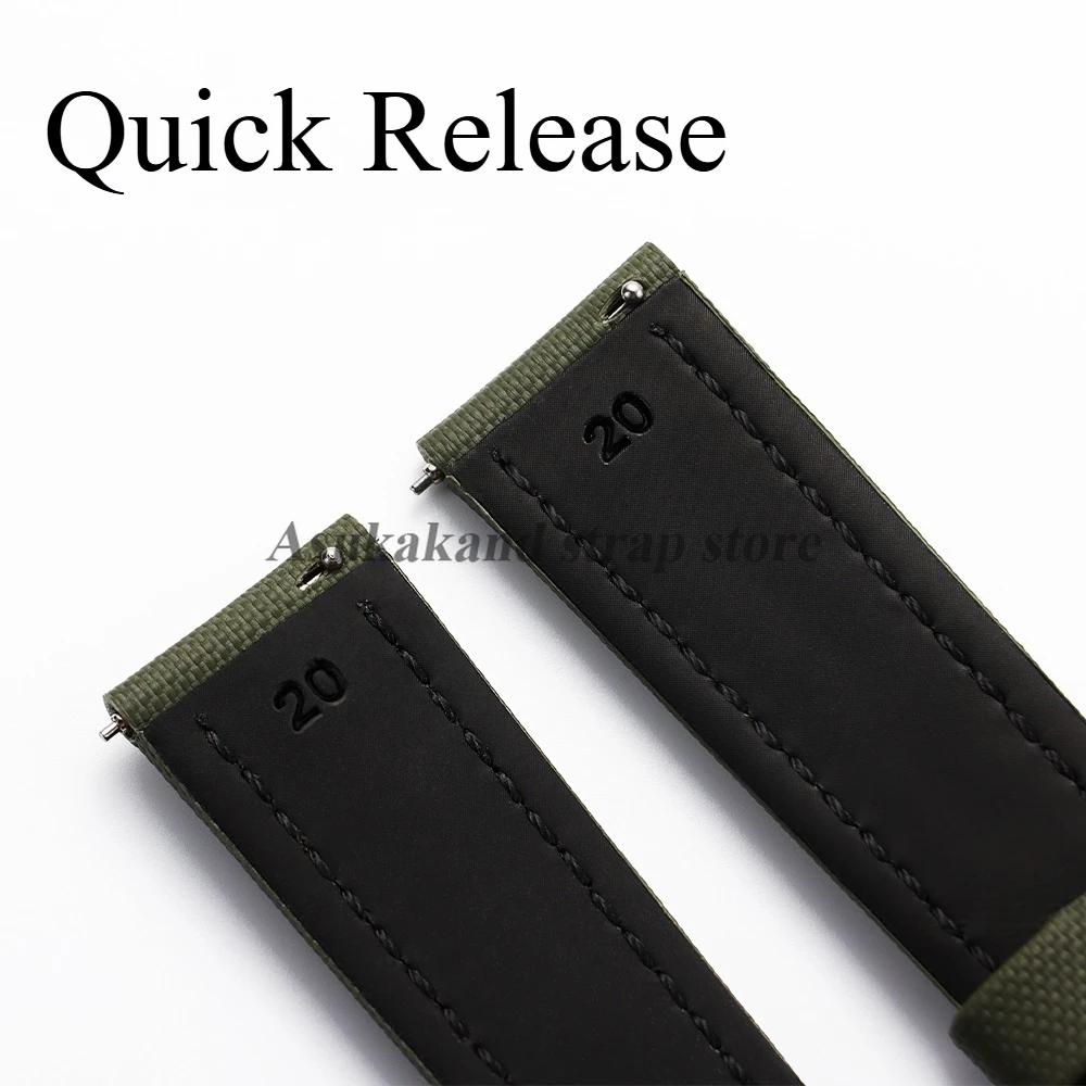 Correa de tela de vela Premium de 18mm, 19mm, 20mm, 21mm, 22mm, para Omega, Rolex, Blancpain, correa de reloj de nailon duradero de liberación rápida