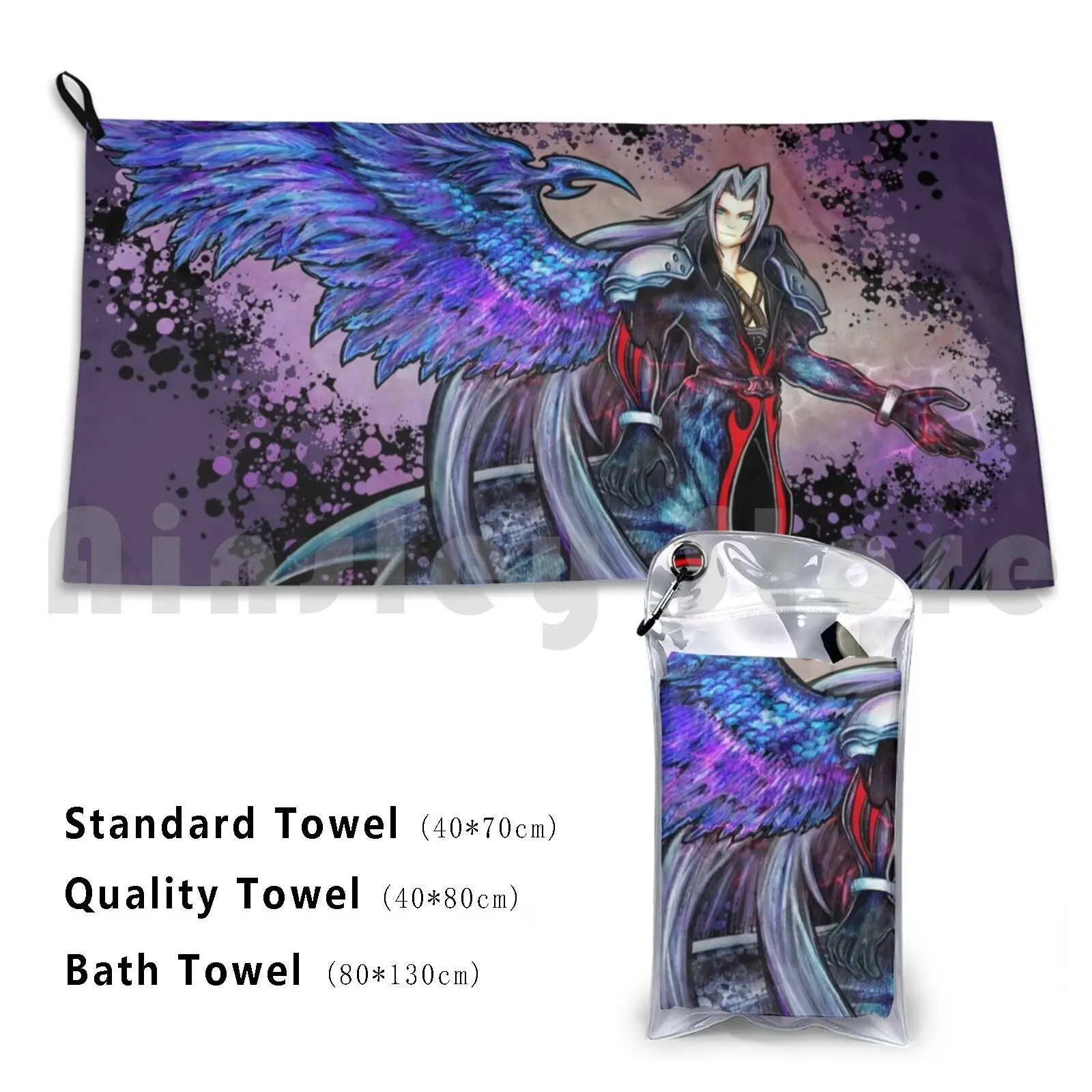 Kh Owa Seph : Custom Towel Bath Towel Sephiroth Kingdom Hearts Kh2 Ff7 One Winged Angel Final Fantasy Vii