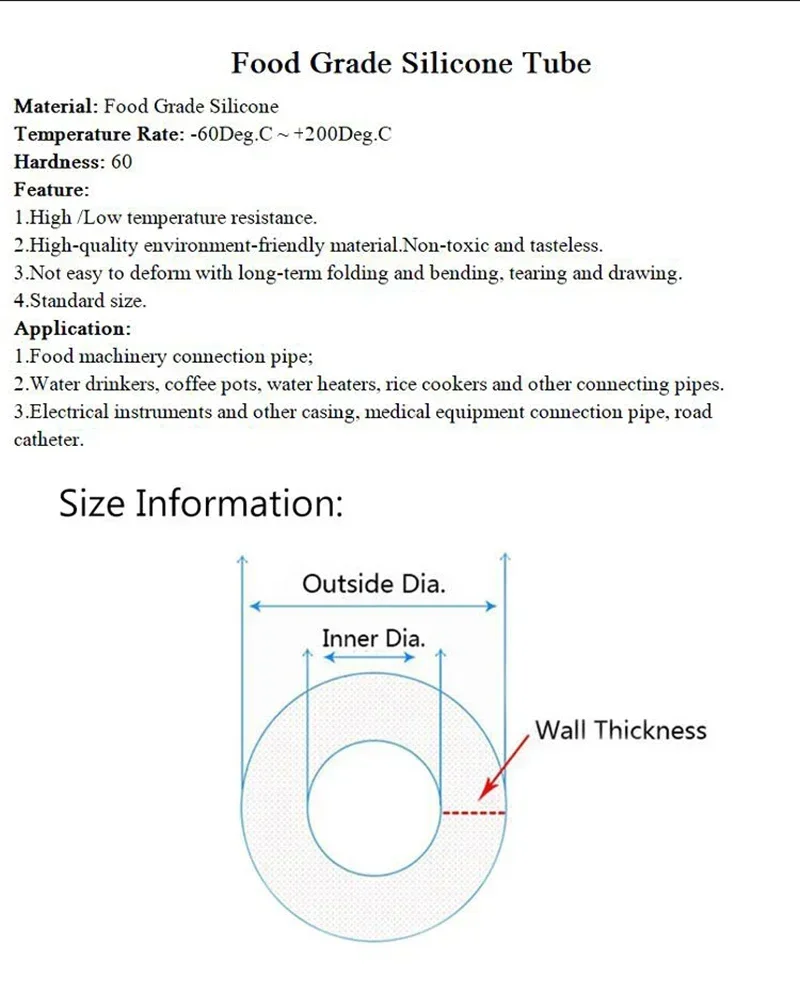 Manguera de goma de silicona azul de grado alimenticio, tubo Flexible de silicona no tóxico, ID 0,5, 1, 2, 3, 4, 5, 6, 7, 8, 9, 10, 12, 14, 16, 18,