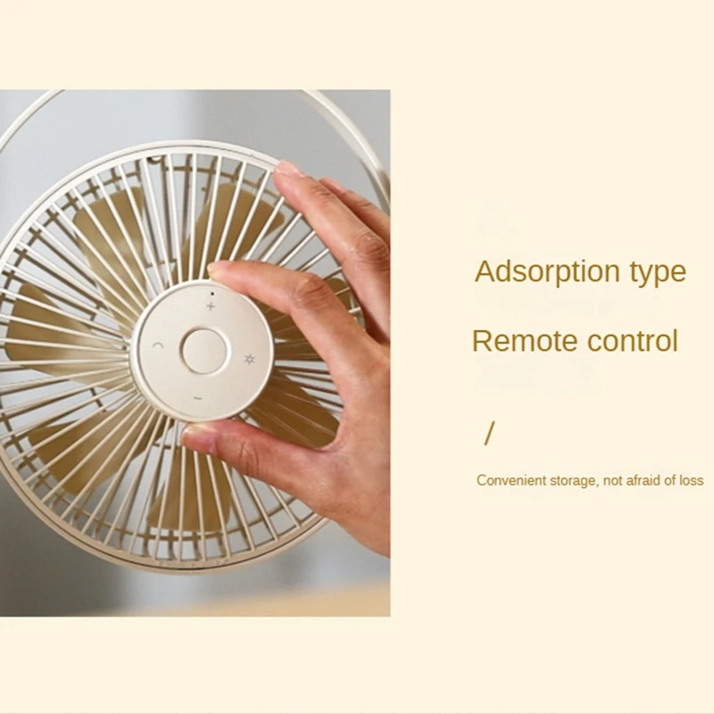 10000 Mah Wall-Mounted Fan With Night Light Free Punching Home Mute Fan Desktop Desktop Fan USB Charging Fan